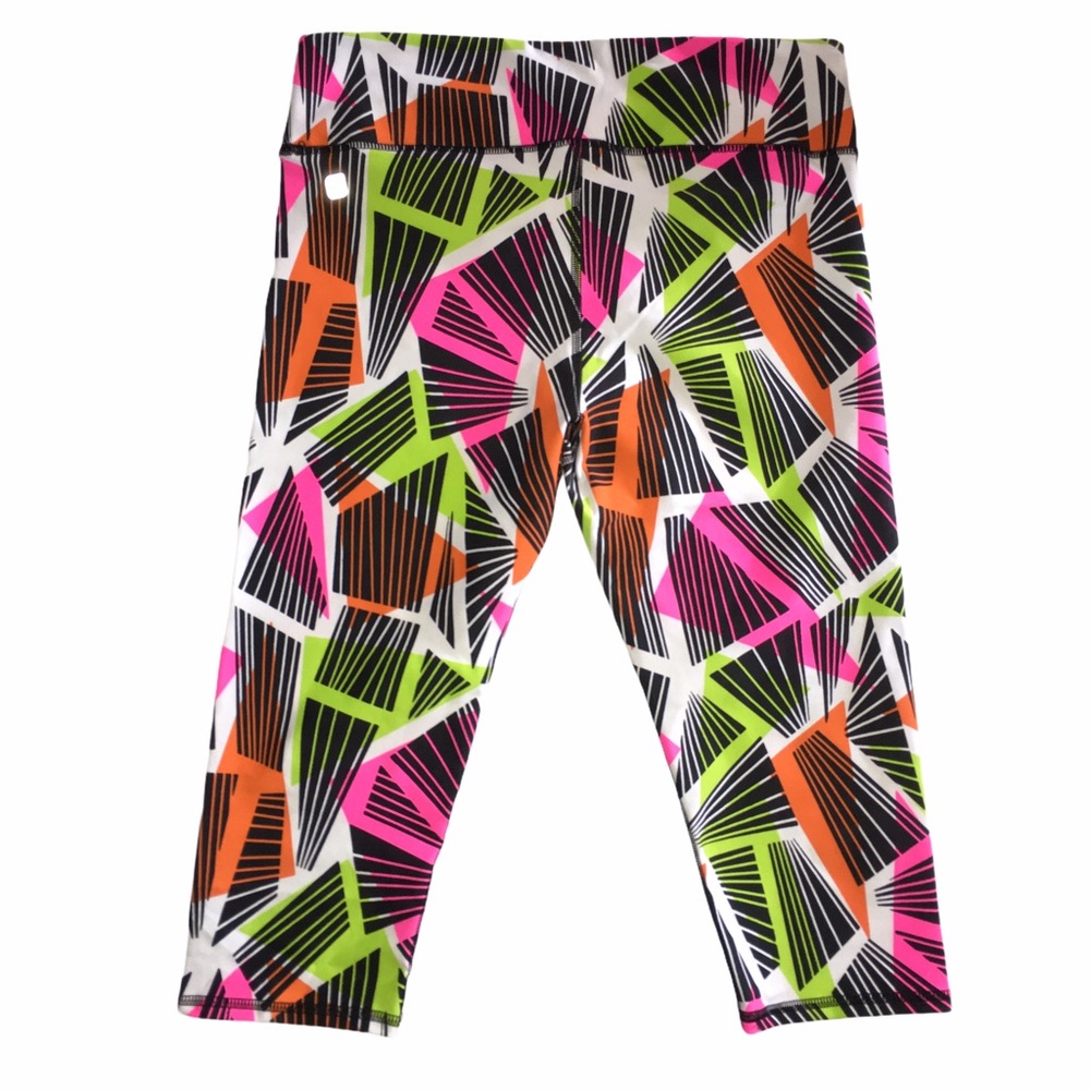 FABLETICS Neon Printed Powerhold Crop Yoga Pants